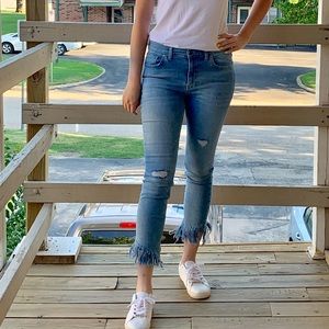 SOLD Free People Frayed Skinny Jeans